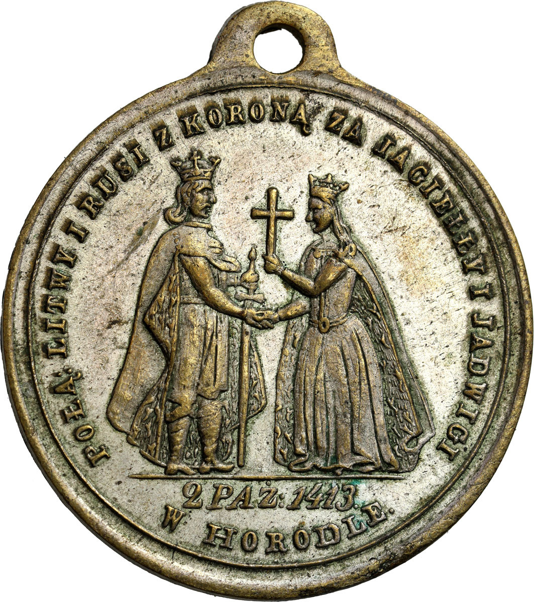 Polska, Medalik z 1861 wybity na pamiątkę Unii w Horodle.